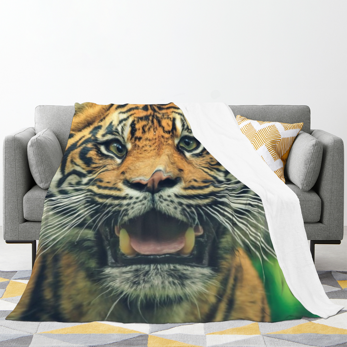 Moonlit Glow Bohemian Pattern Soft Flannel Blanket