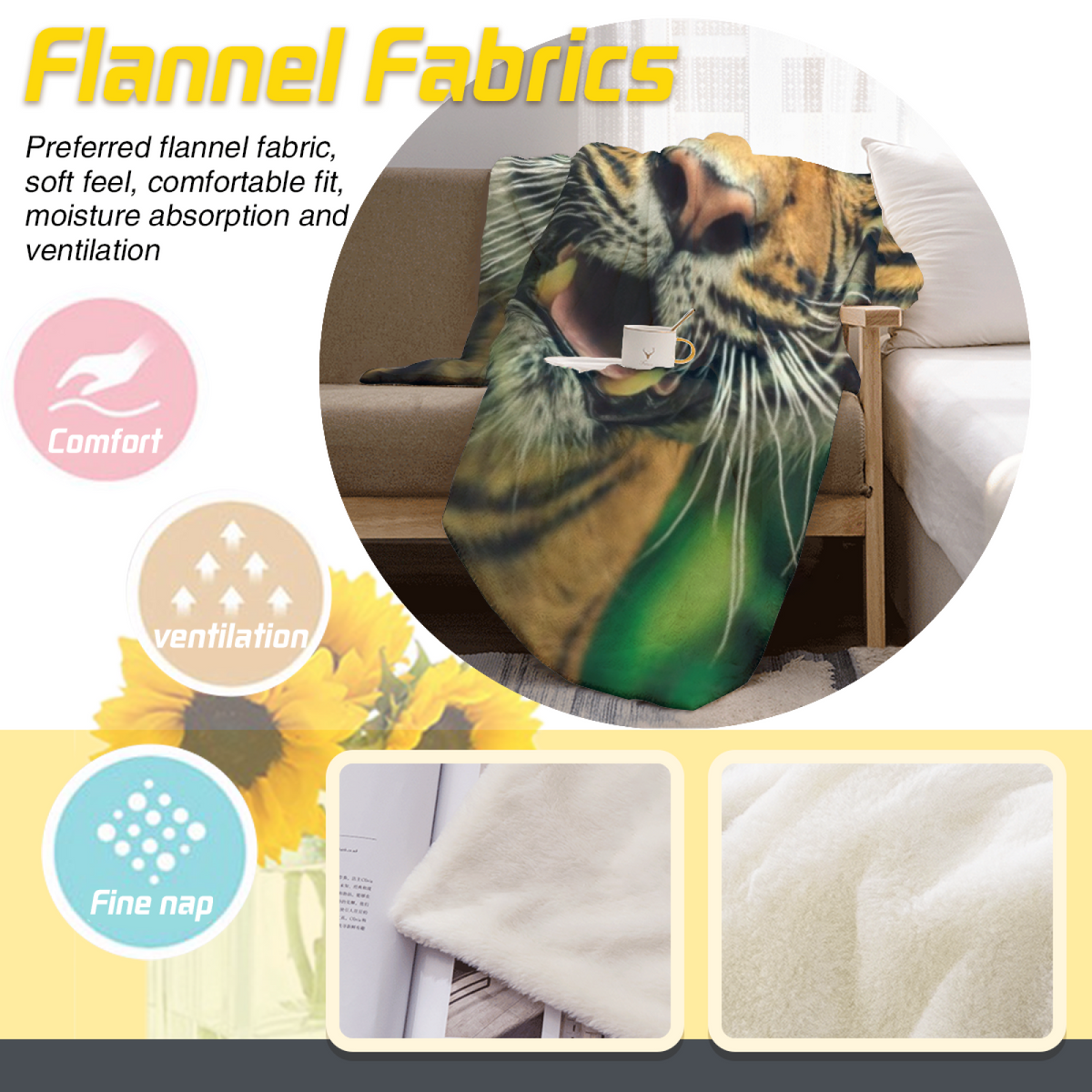 Moonlit Glow Bohemian Pattern Soft Flannel Blanket
