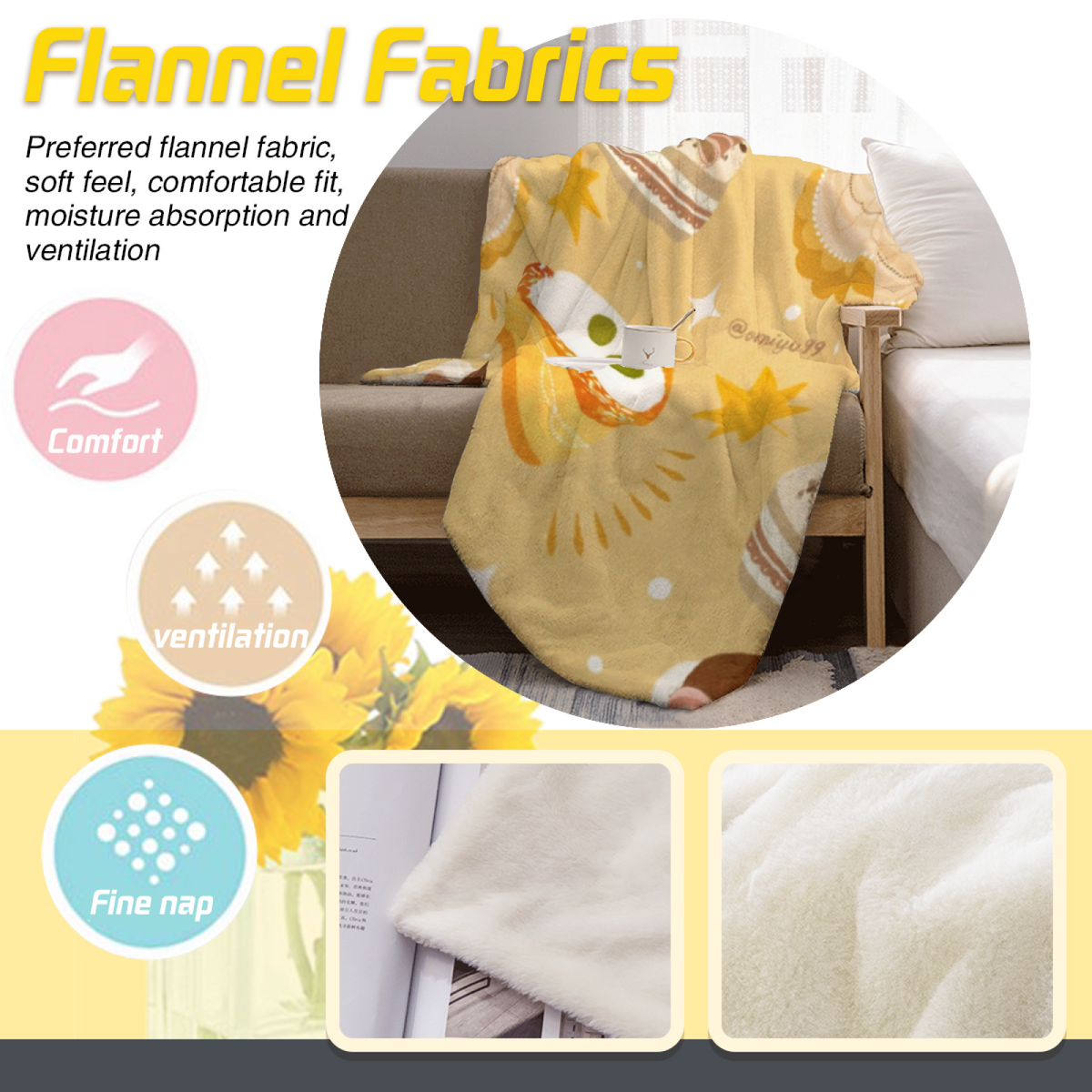 Fern Mosaic Pastel Multicolor Decorative Lightweight Flannel Throw