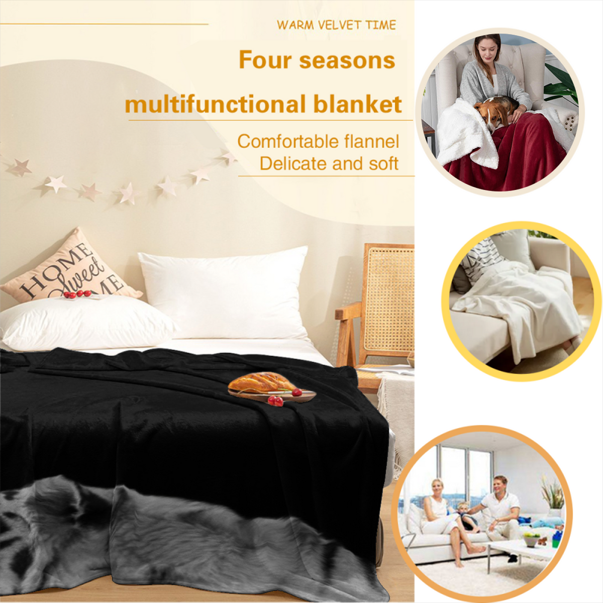 Dawn Horizon Soft Neutral Cozy Plush Flannel Throw