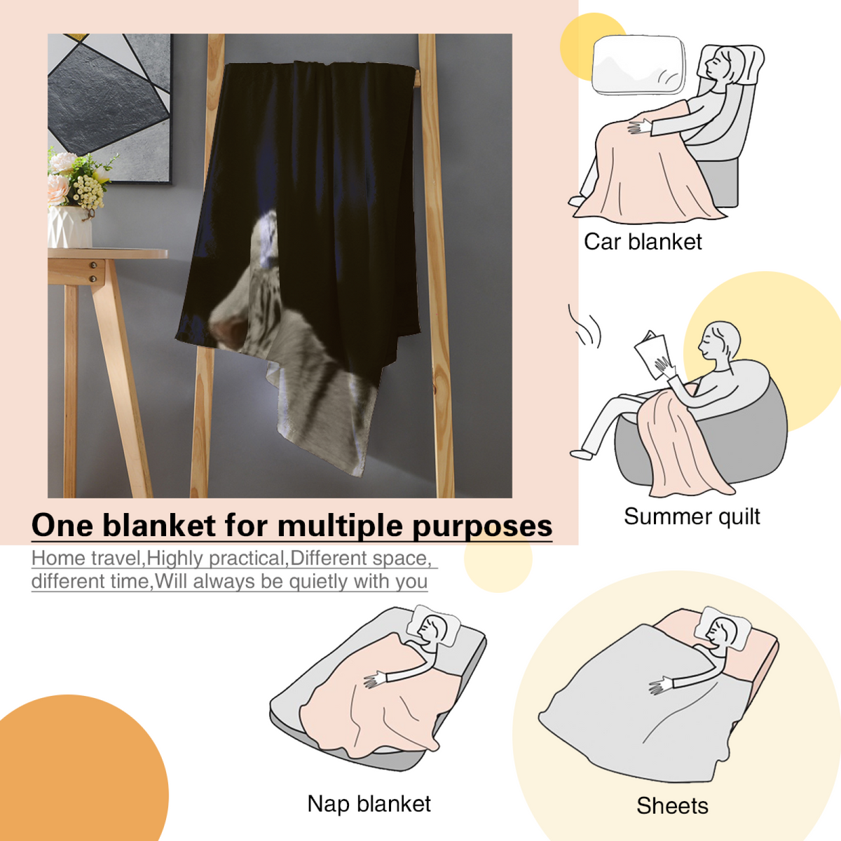 Dawn Horizon Soft Neutral Cozy Plush Flannel Throw