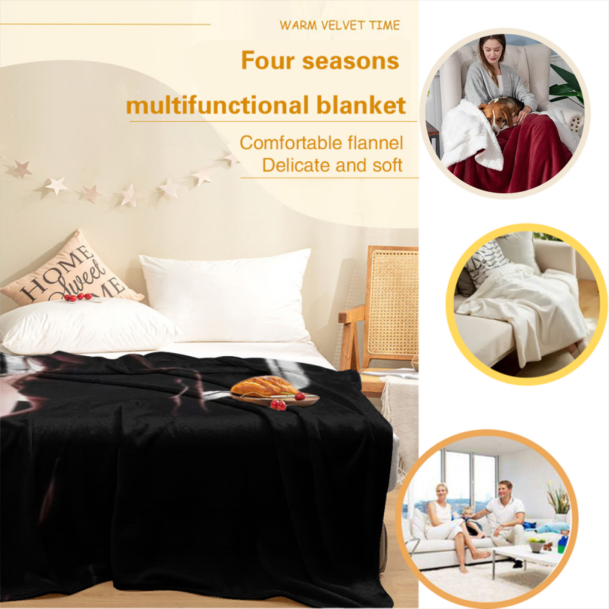 Radiant Treasure Inspired Flannel Sofa Throw ¨C Earthy Neutral Palette