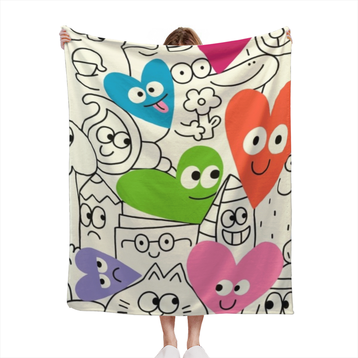 Soft Neutral Whimsical Decor Plush Flannel Throw ¨C Breezy Atlas Edition