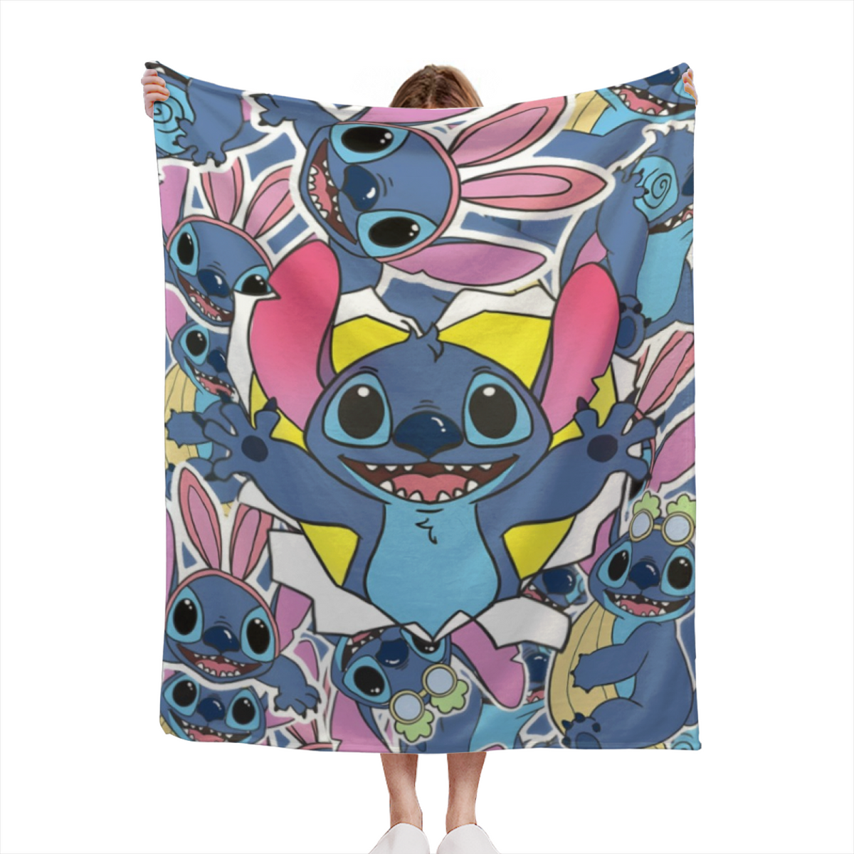 Colorful Space Creature Collage All-Season Flannel Blanket