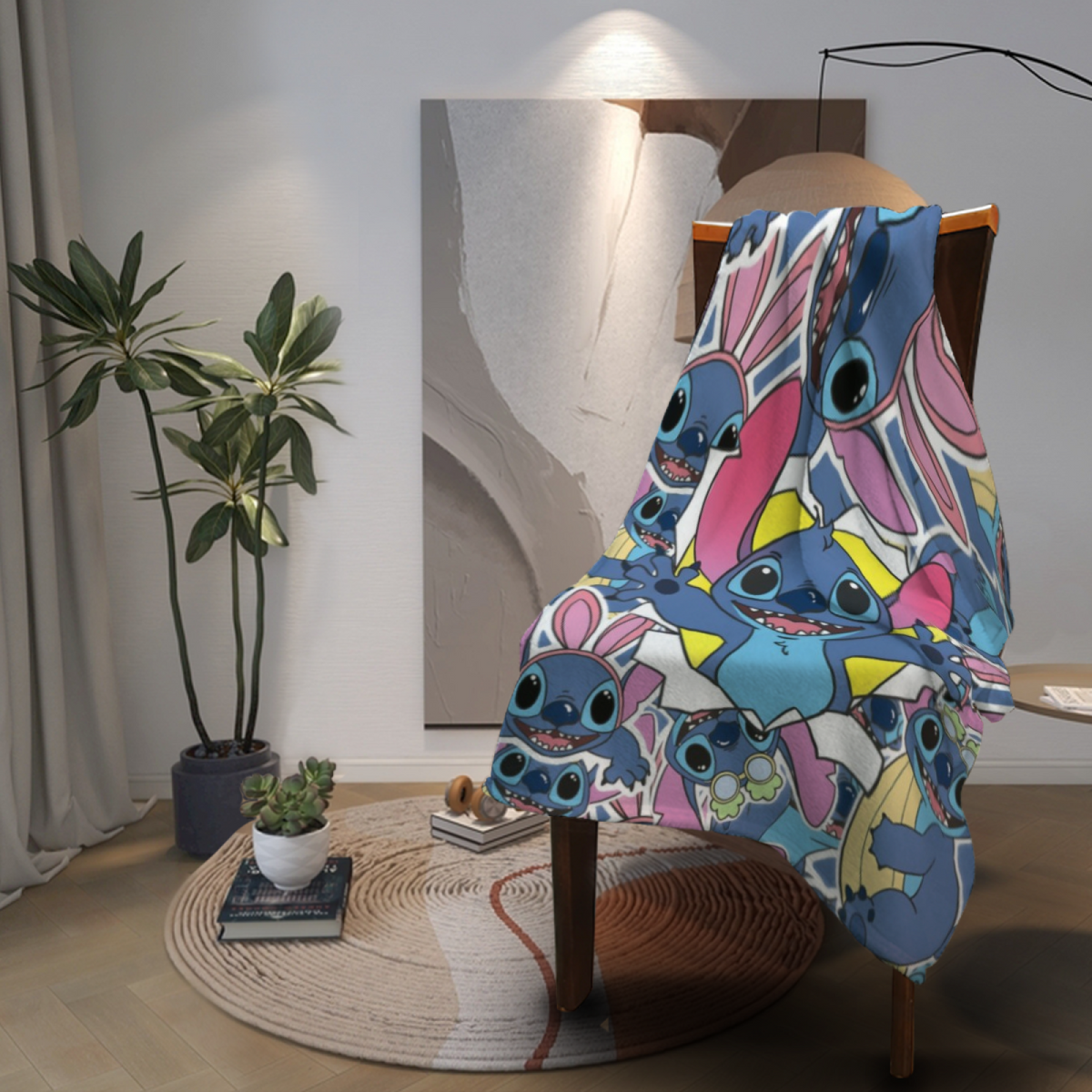 Colorful Space Creature Collage All-Season Flannel Blanket