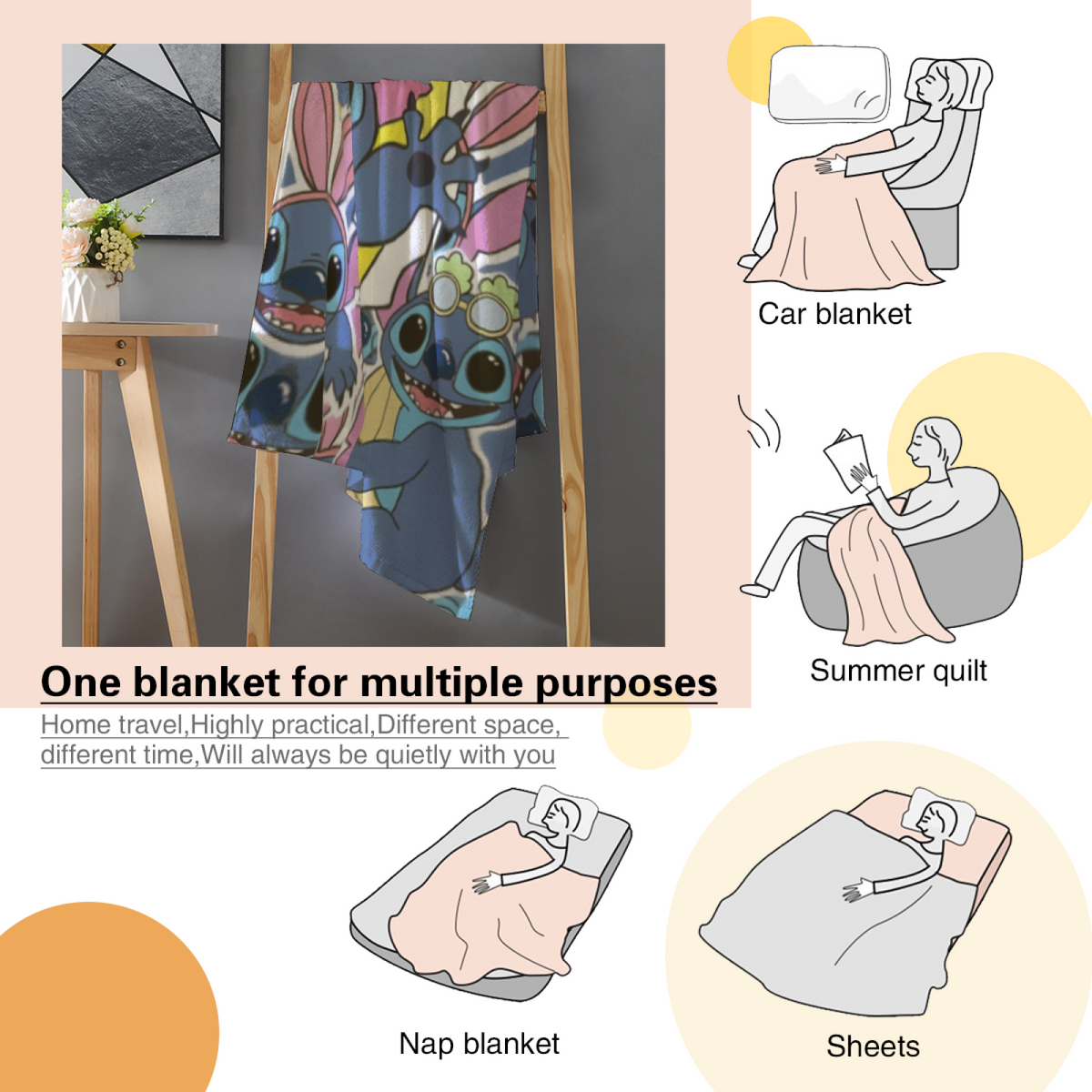 Colorful Space Creature Collage All-Season Flannel Blanket