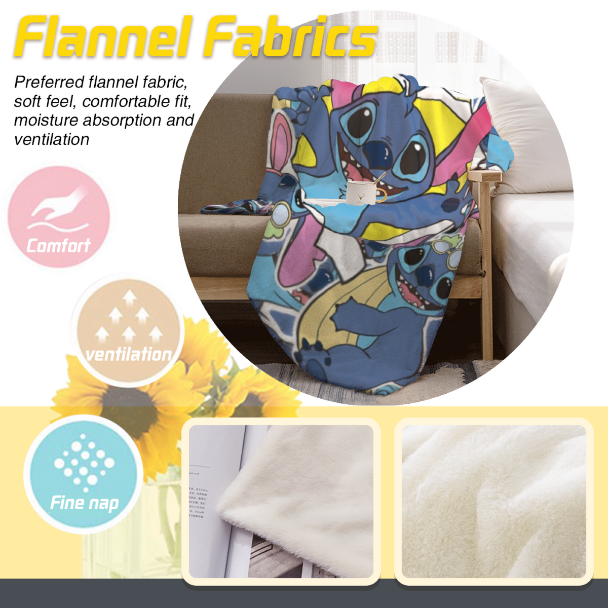 Colorful Space Creature Collage All-Season Flannel Blanket
