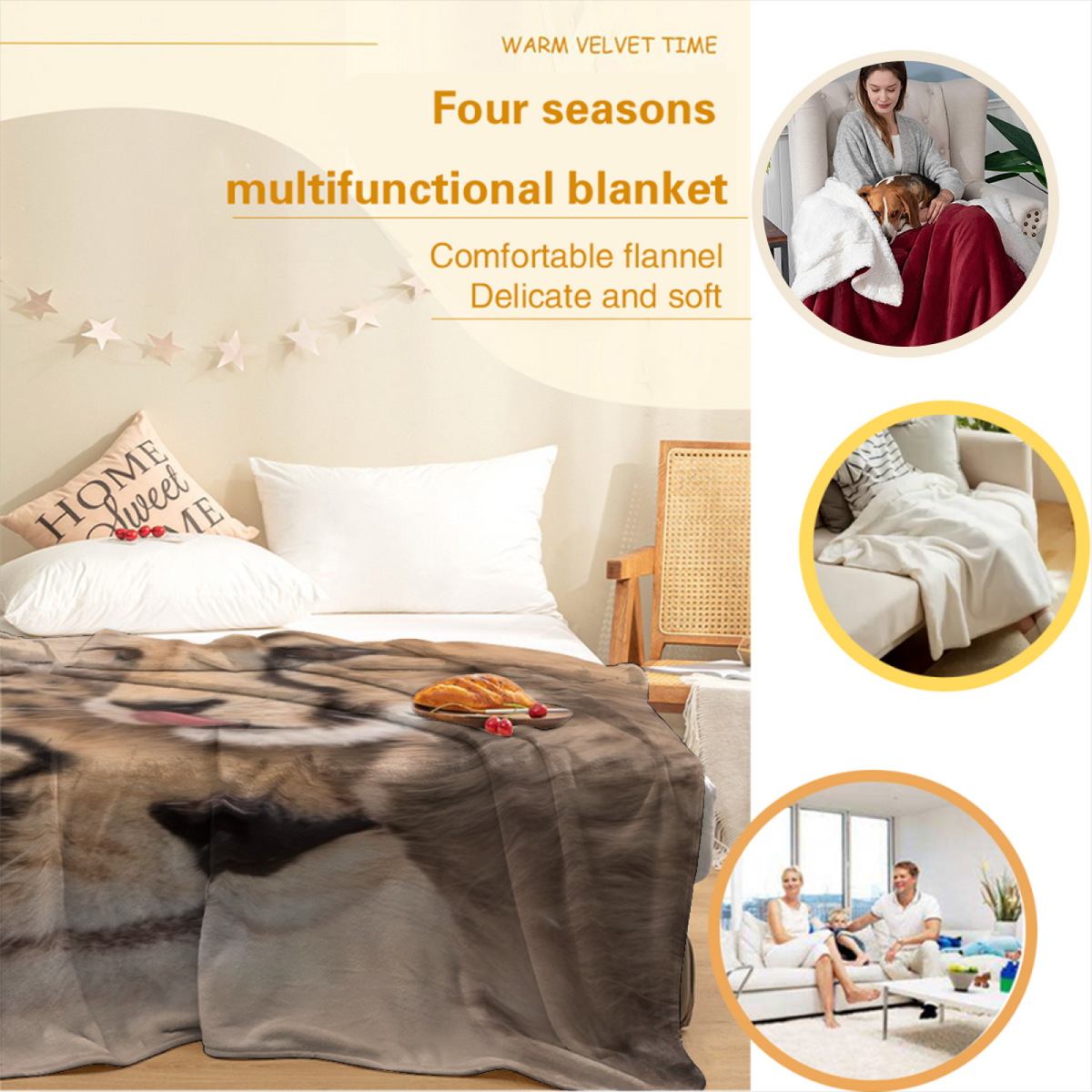 Juniper Vista Earthy Multicolor Eclectic Soft Flannel Blanket