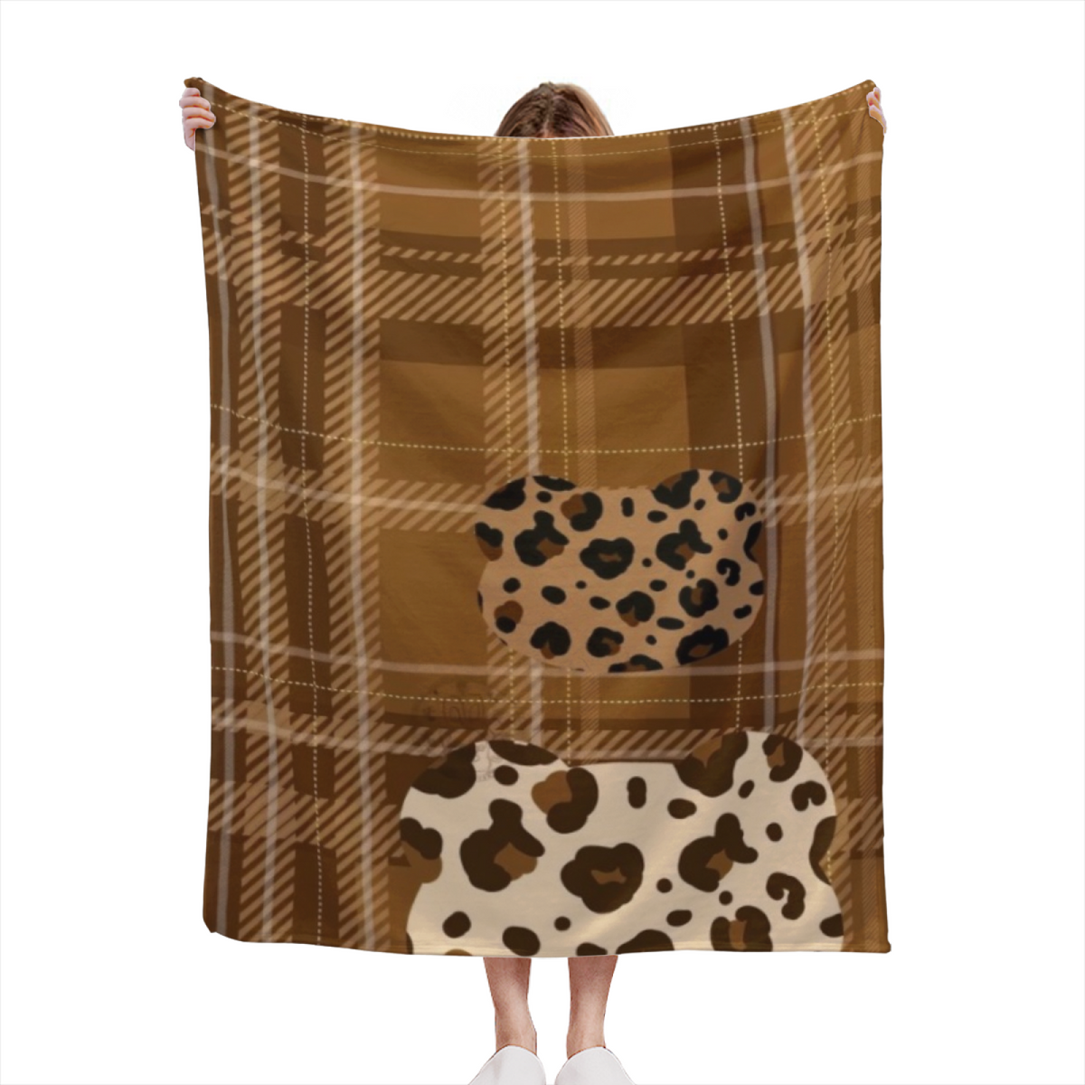 Golden Kaleidoscope Earthy Multicolor Art Cozy Flannel Bed Blanket