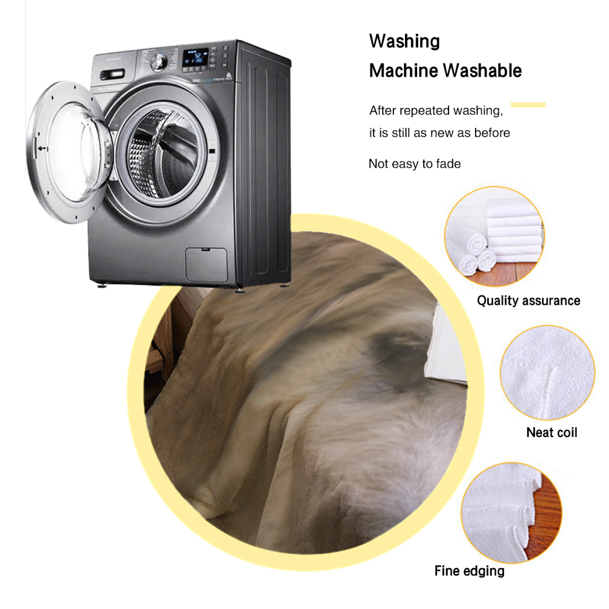 Statement Soft Neutral Golden Sketch All-Season Flannel Blanket