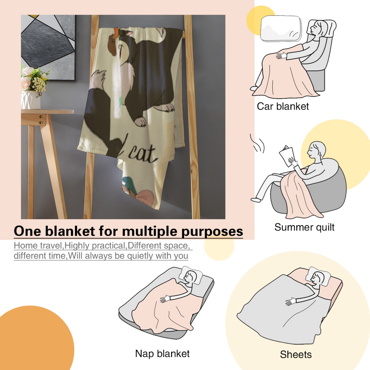 Modern Decorative Graphic Throw Blanket ¨C Artistic Colorful Cozy Blanket