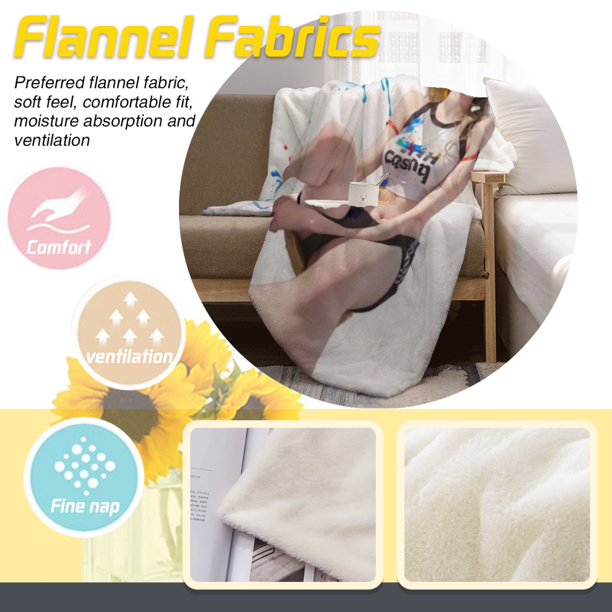 Frosted Rhapsody Muted Sage Art Flannel Throw Blanket