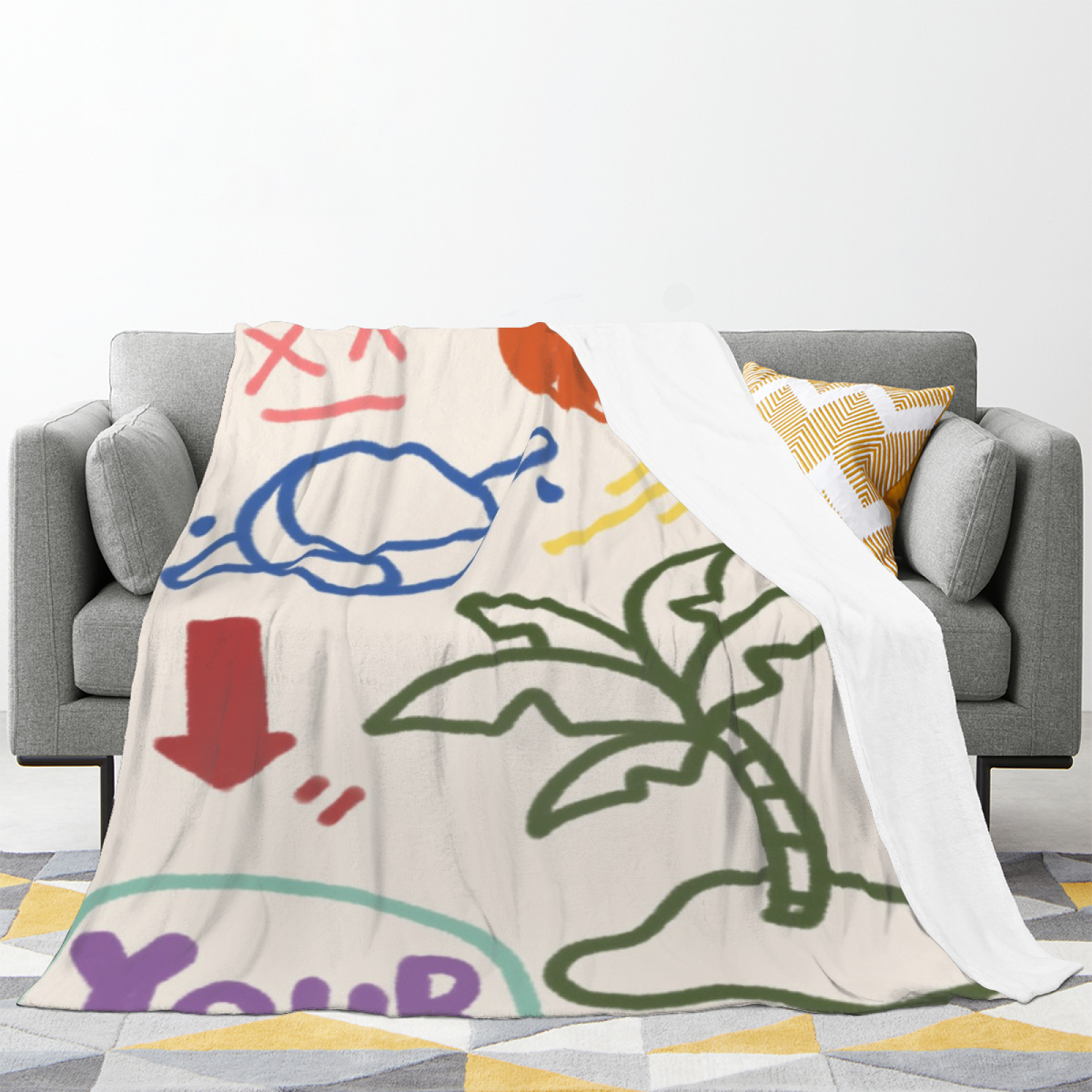Artistic Ivory Amber Charm Soft Flannel Blanket