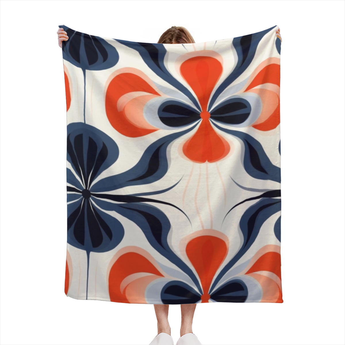 Aurora Fable Soft Neutral Modern Art Flannel Throw Blanket