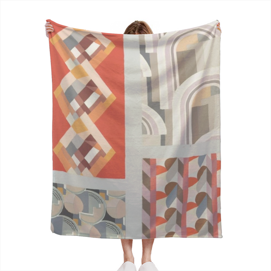 Pastel Multicolor Whimsical Decor All-Season Flannel Blanket ¨C Burnished Hearth Edition