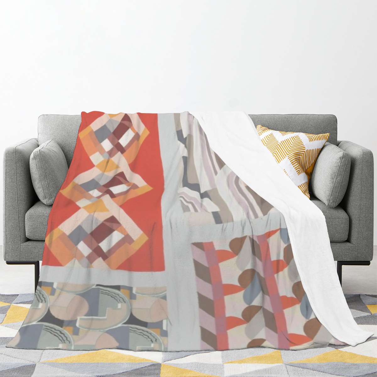 Pastel Multicolor Whimsical Decor All-Season Flannel Blanket ¨C Burnished Hearth Edition