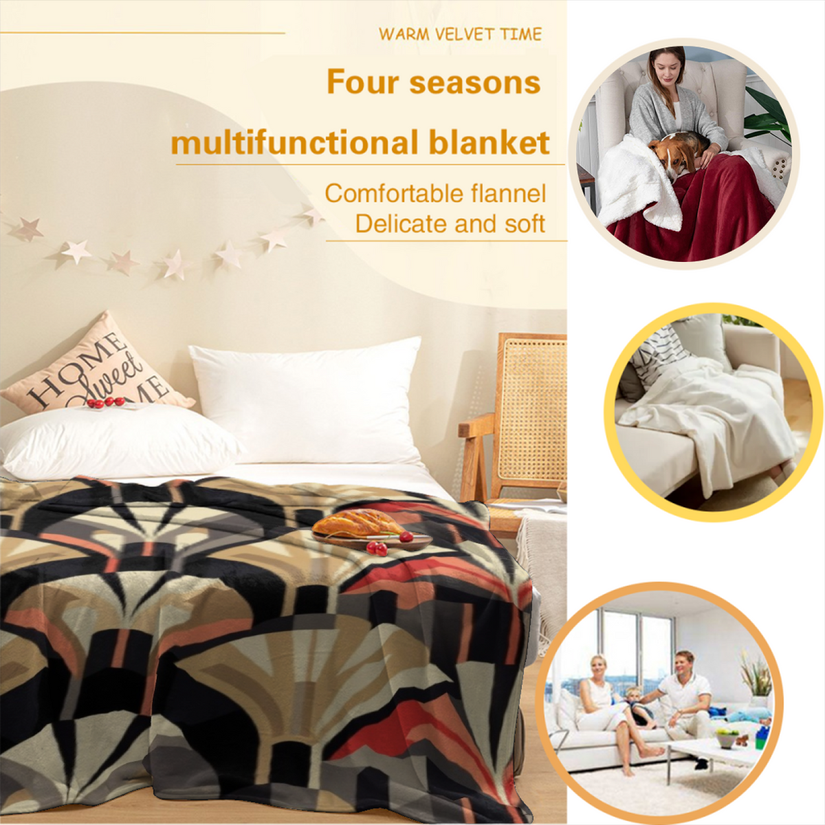 Marigold Lagoon Soft Flannel Blanket in Dusty Lilac