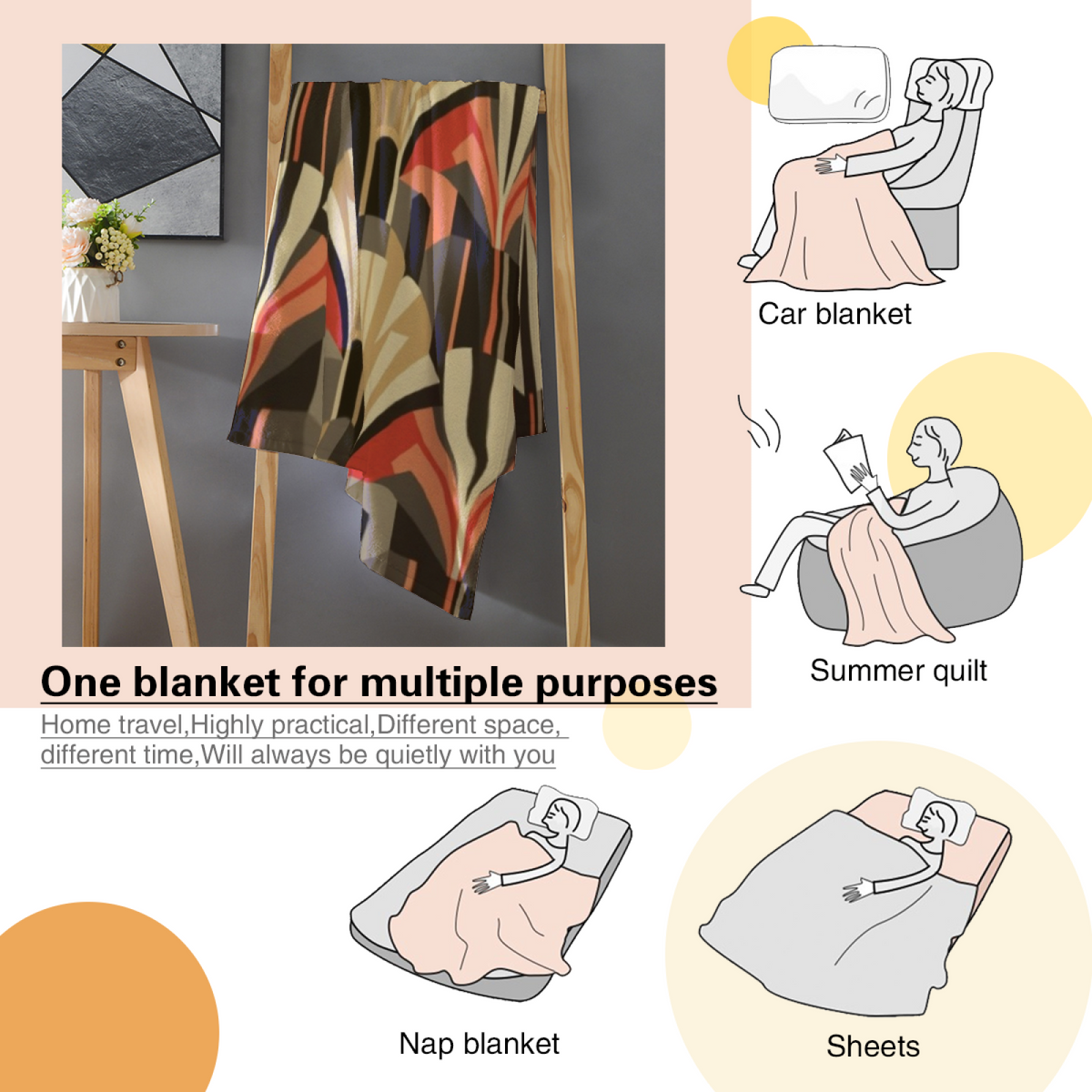 Marigold Lagoon Soft Flannel Blanket in Dusty Lilac