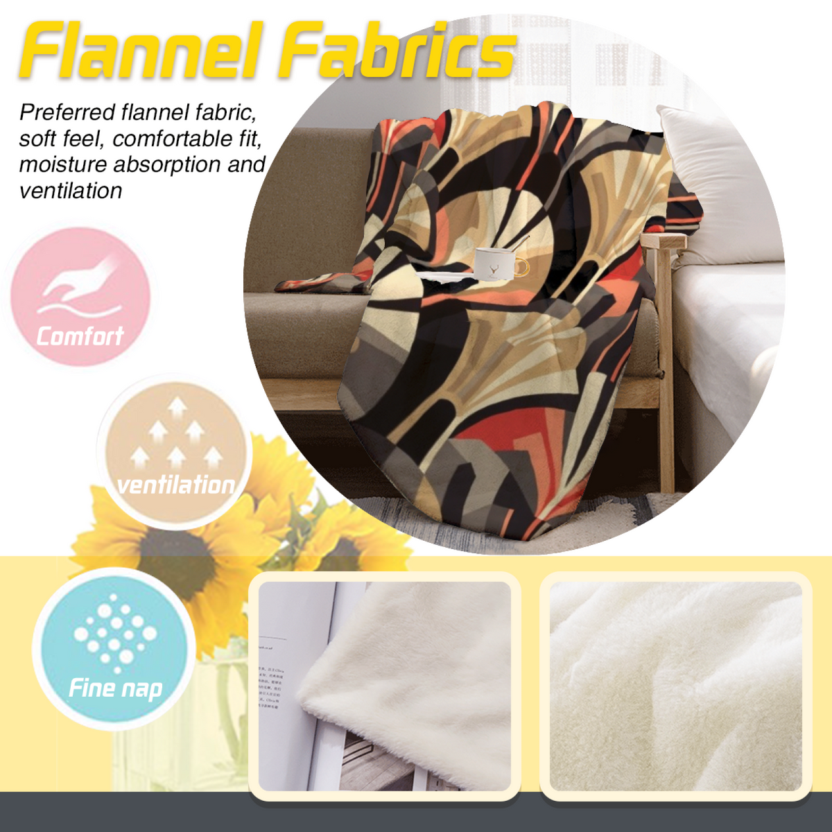 Marigold Lagoon Soft Flannel Blanket in Dusty Lilac