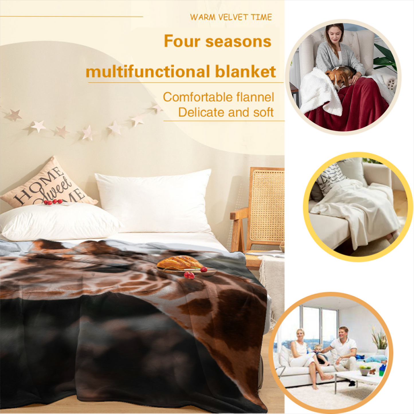 Colorful Contemporary Throw Blanket ¨C Stylish Abstract Printed Cozy Blanket