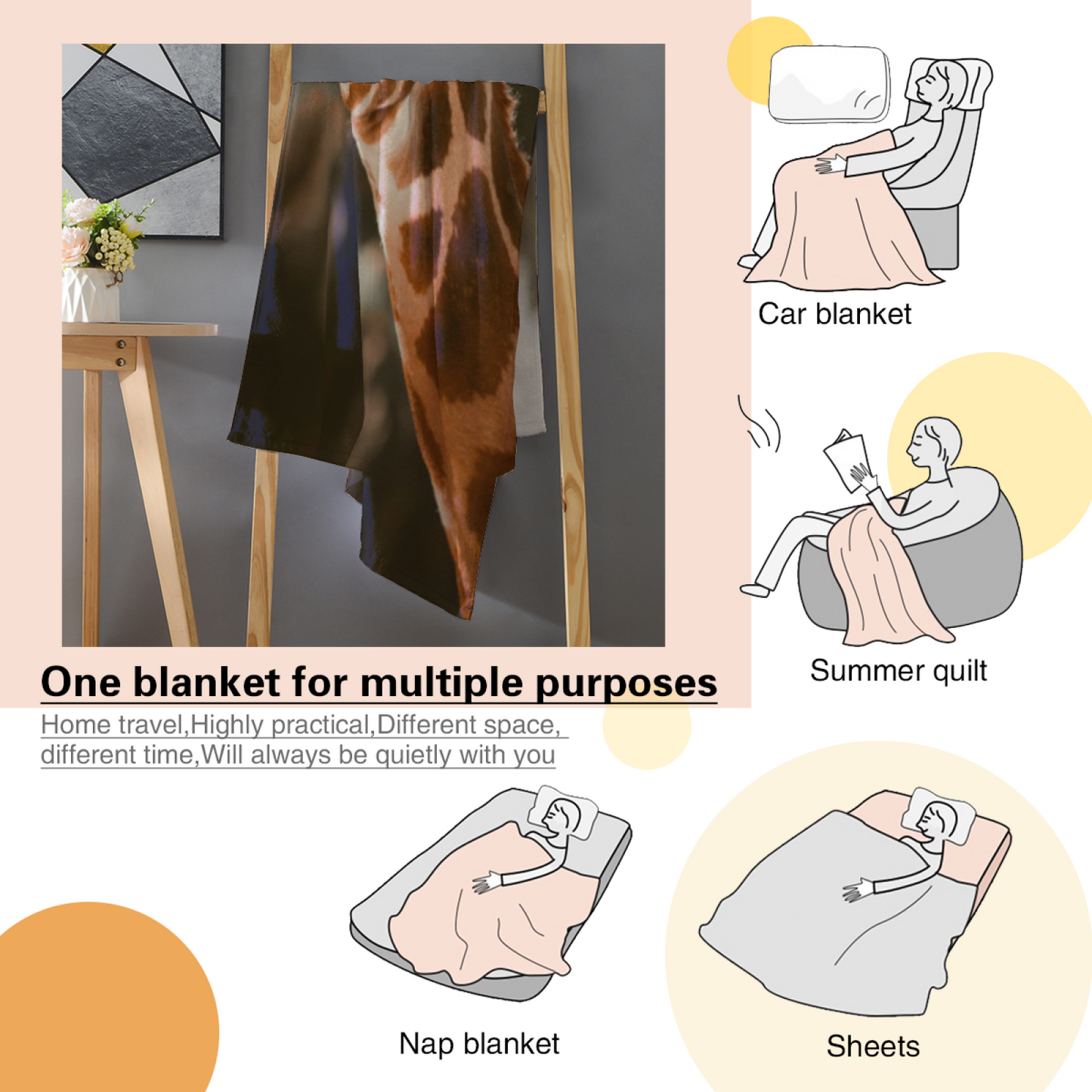 Colorful Contemporary Throw Blanket ¨C Stylish Abstract Printed Cozy Blanket