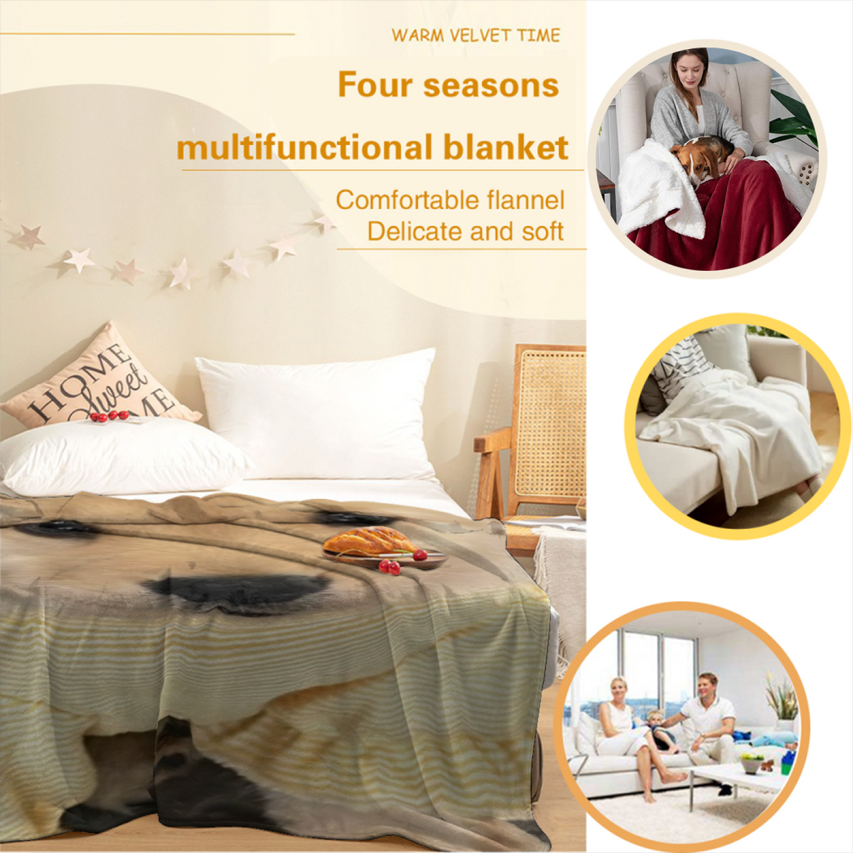 Harbor Story Earthy Multicolor Dreamy Lightweight Flannel Throw