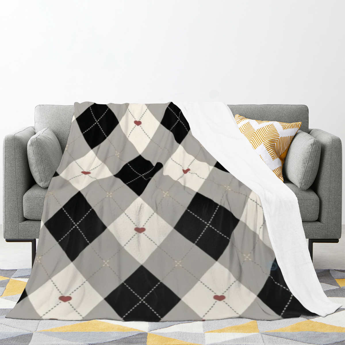 Artistic Soft Neutral Lagoon Kaleidoscope Flannel Throw Blanket