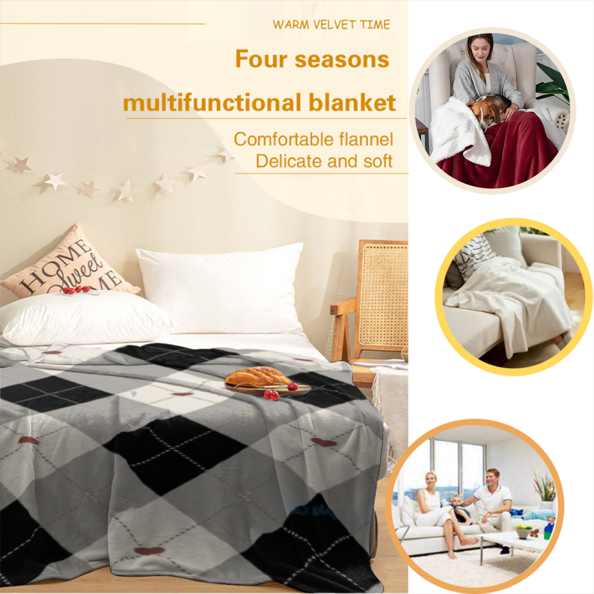Artistic Soft Neutral Lagoon Kaleidoscope Flannel Throw Blanket