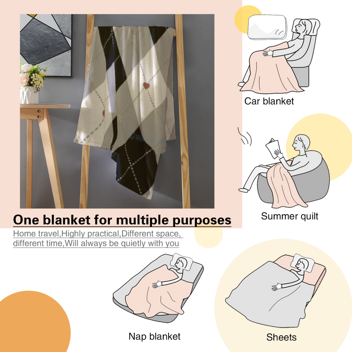 Artistic Soft Neutral Lagoon Kaleidoscope Flannel Throw Blanket