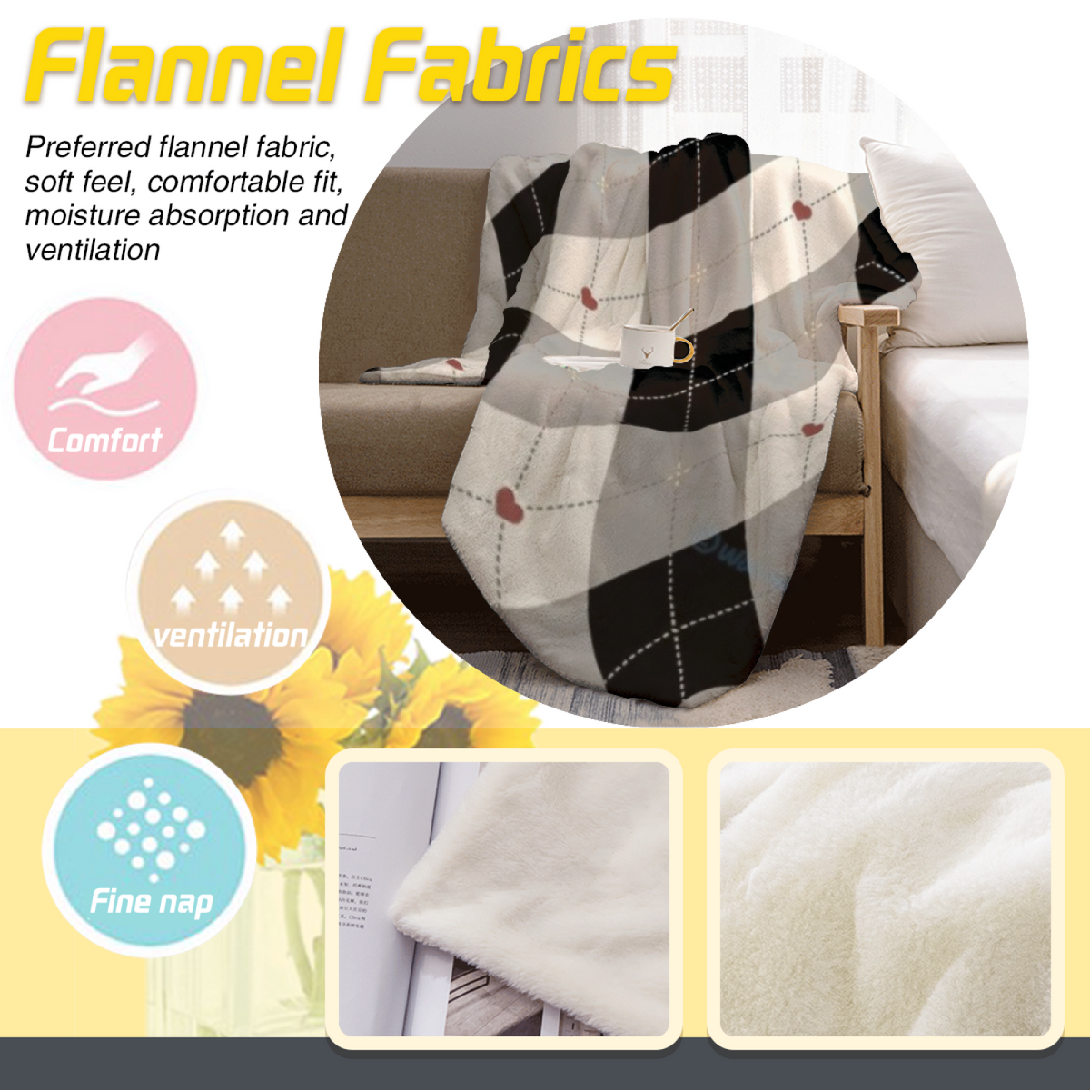 Artistic Soft Neutral Lagoon Kaleidoscope Flannel Throw Blanket