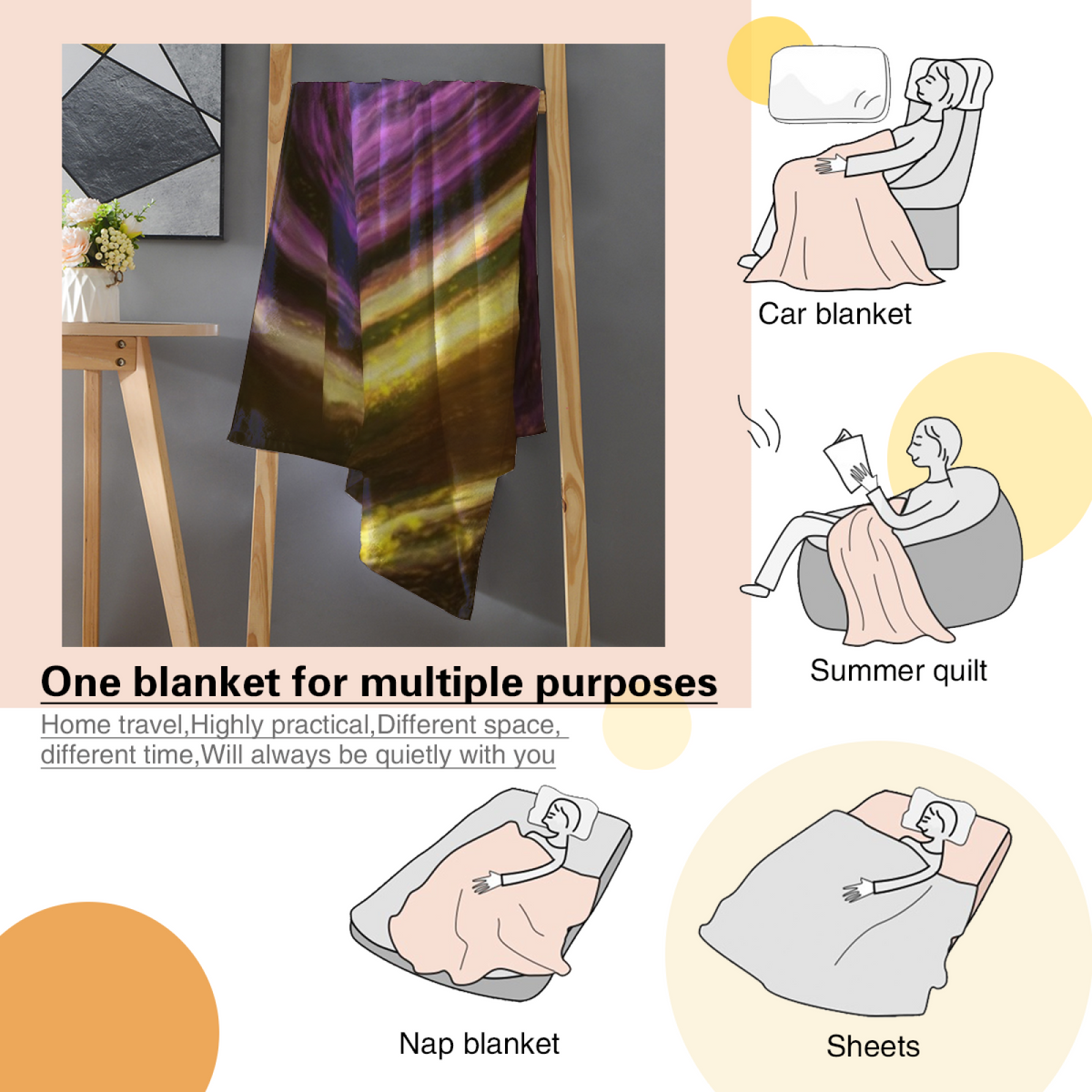 Starlit Prism Inspired Flannel Sofa Throw ¨C Soft Neutral Palette