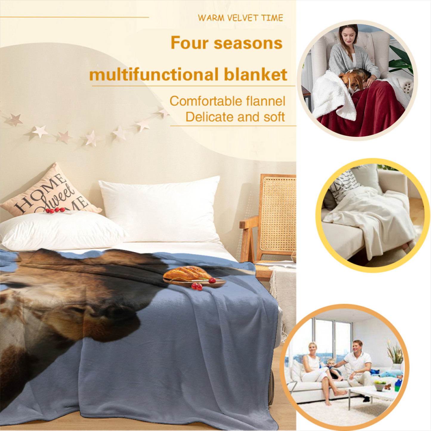 Abstract Graphic Throw Blanket ¨C Contemporary Artistic Printed Cozy Blanket