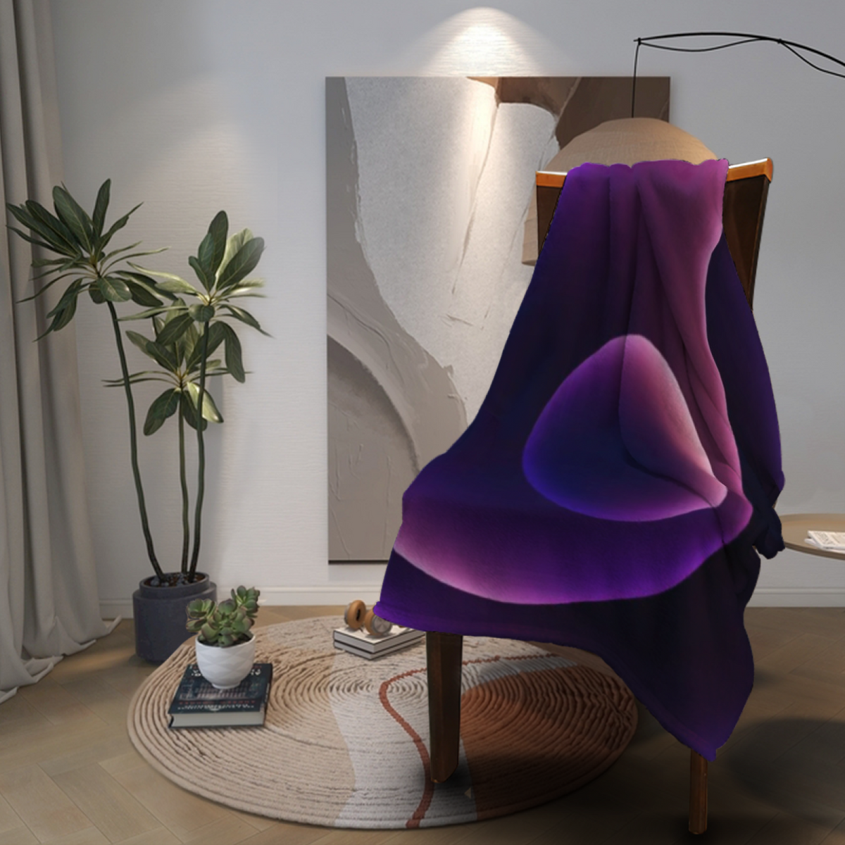 Soft Minimalist All-Season Flannel Blanket ¨C Riverstone Flora Collection