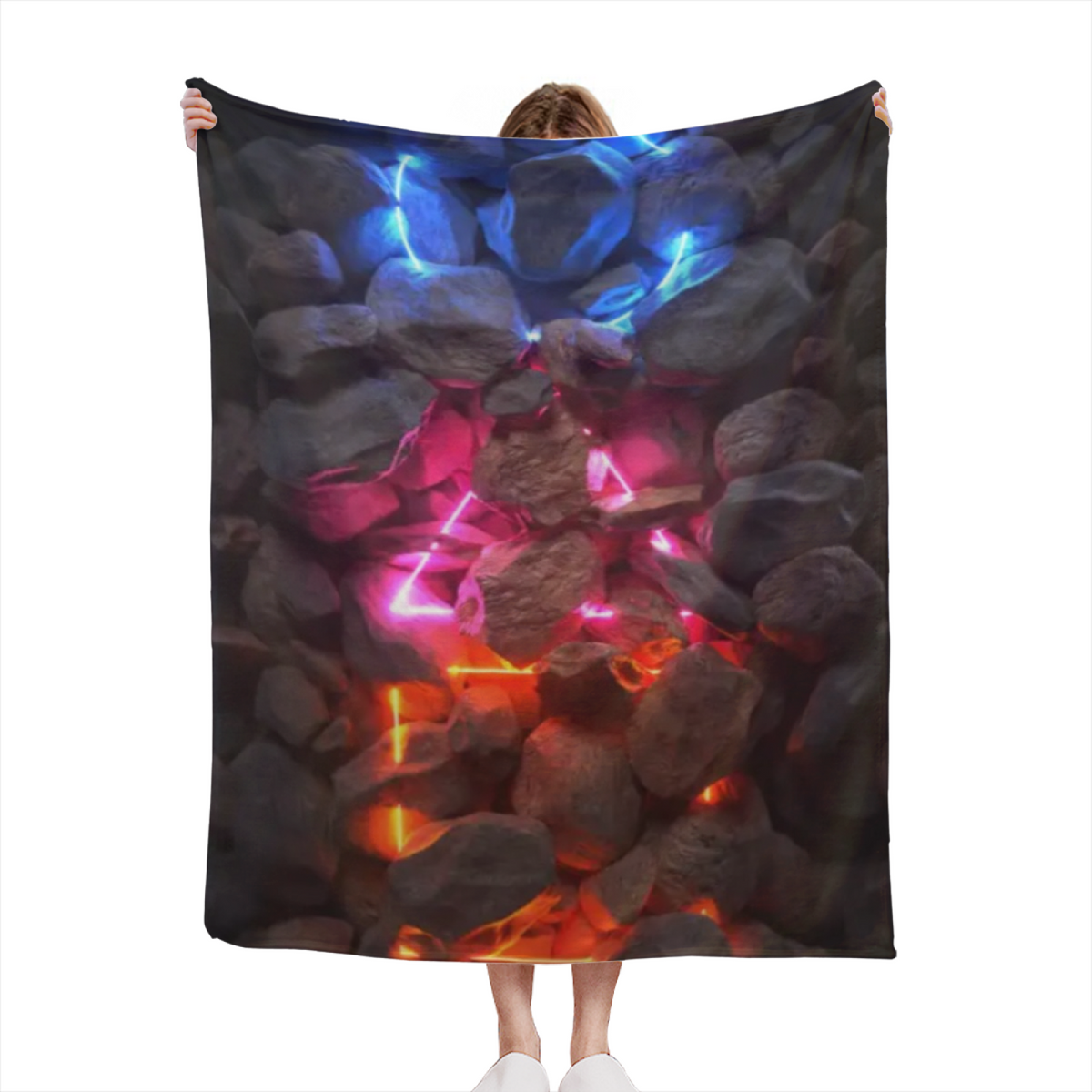 Eclectic Design Dewdrop Mirage Warm Coral Flannel Sofa Throw