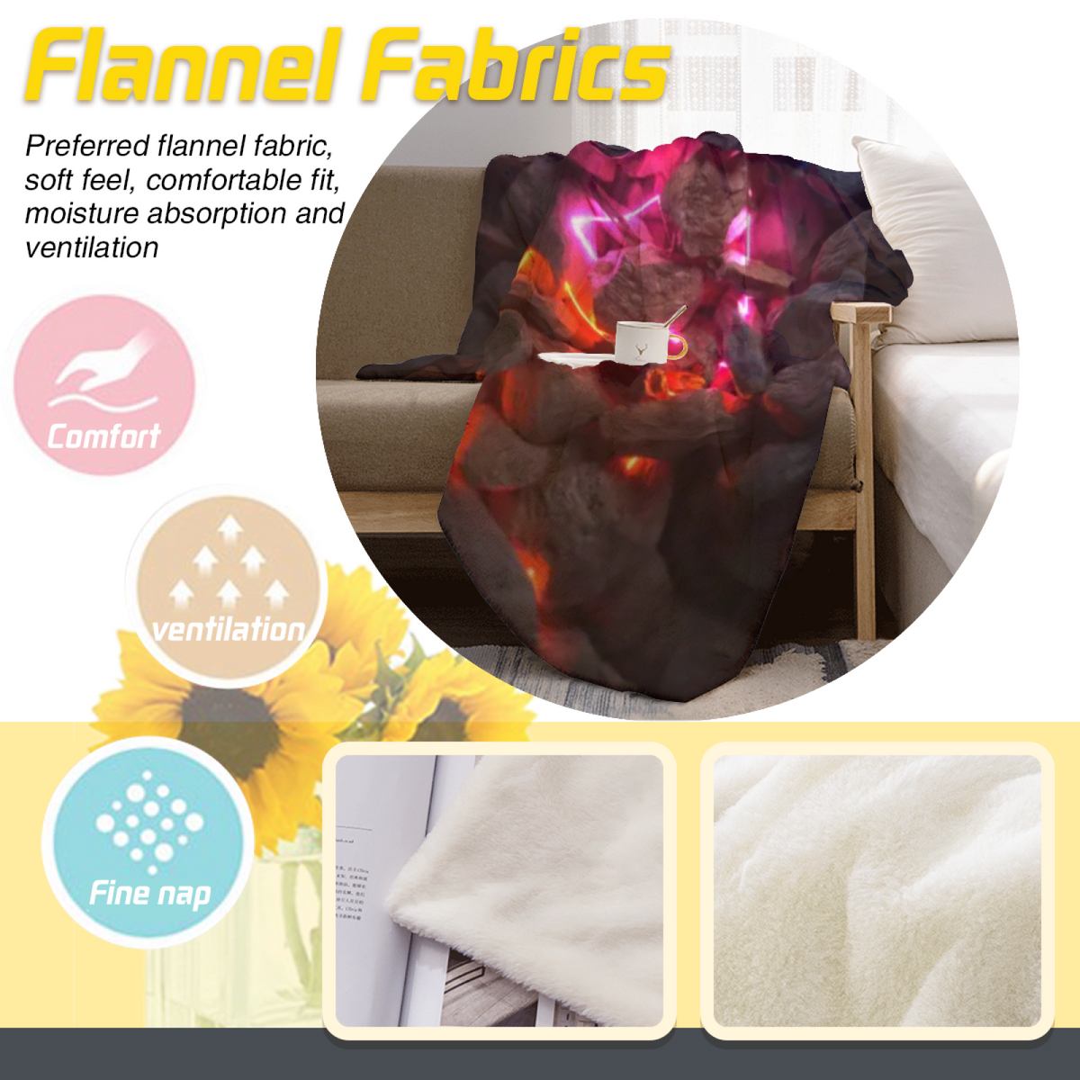 Eclectic Design Dewdrop Mirage Warm Coral Flannel Sofa Throw