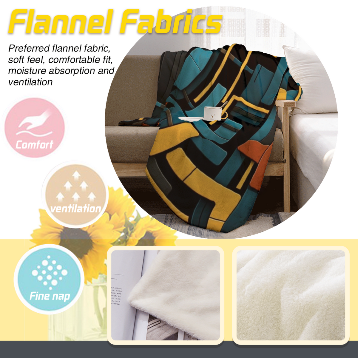 Cinnamon Thicket Soft Neutral Art Decorative Flannel Blanket