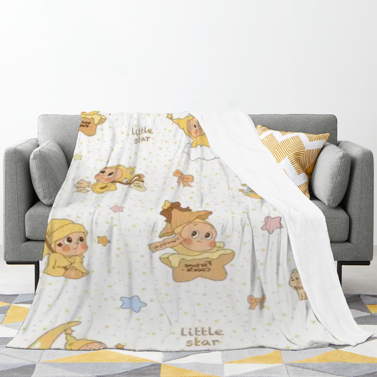 Mossy Thicket Pastel Multicolor Modern Art Decorative Flannel Blanket