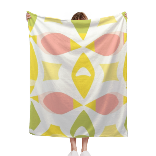 Decorative Flannel Blanket with Hazy Harbor Cozy Cottage Artwork