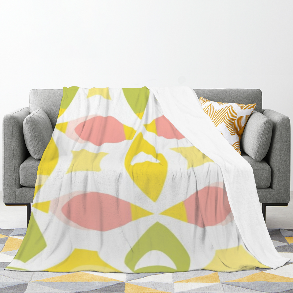 Decorative Flannel Blanket with Hazy Harbor Cozy Cottage Artwork