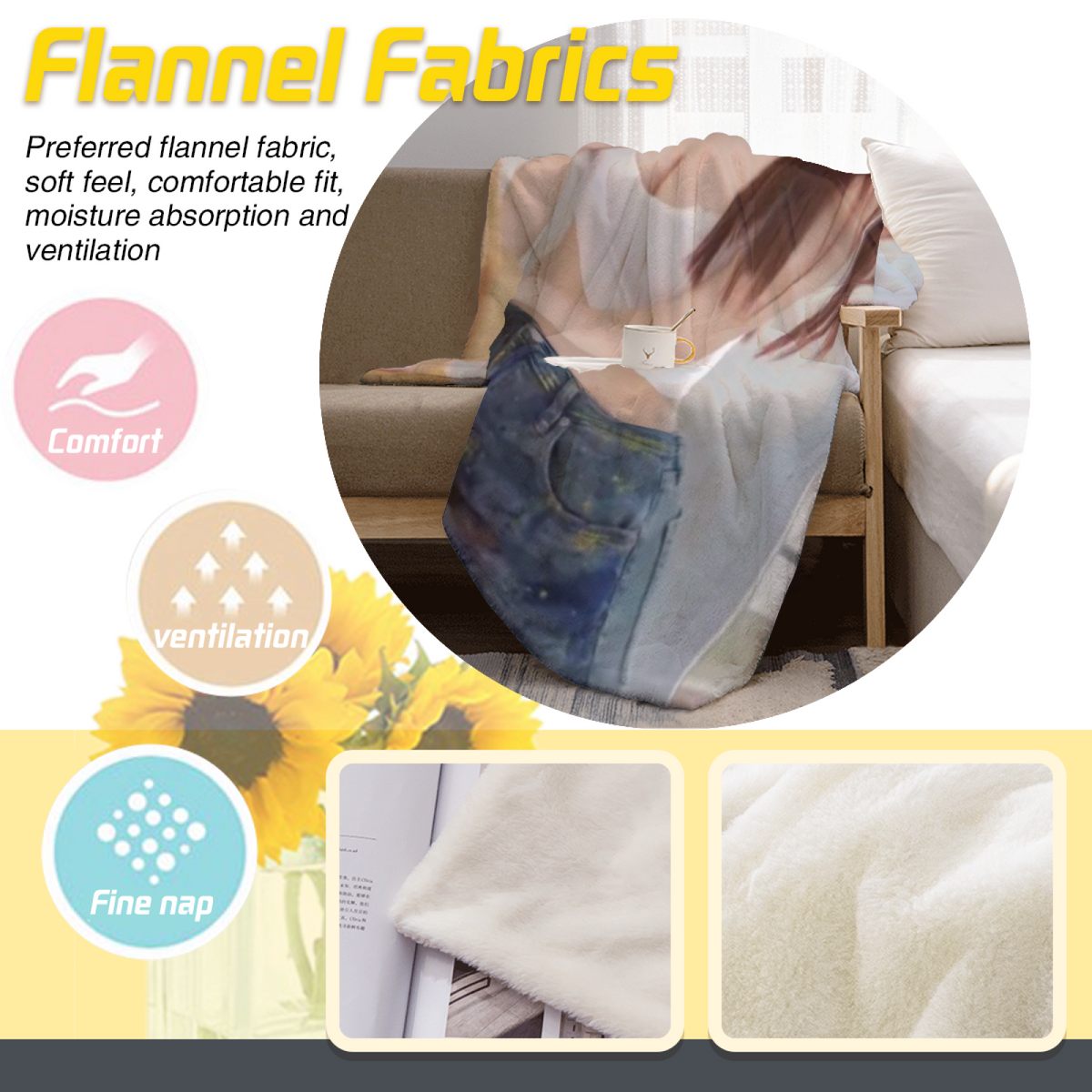 Cosmic & Spectrum Playful Graphic Plush Flannel Throw