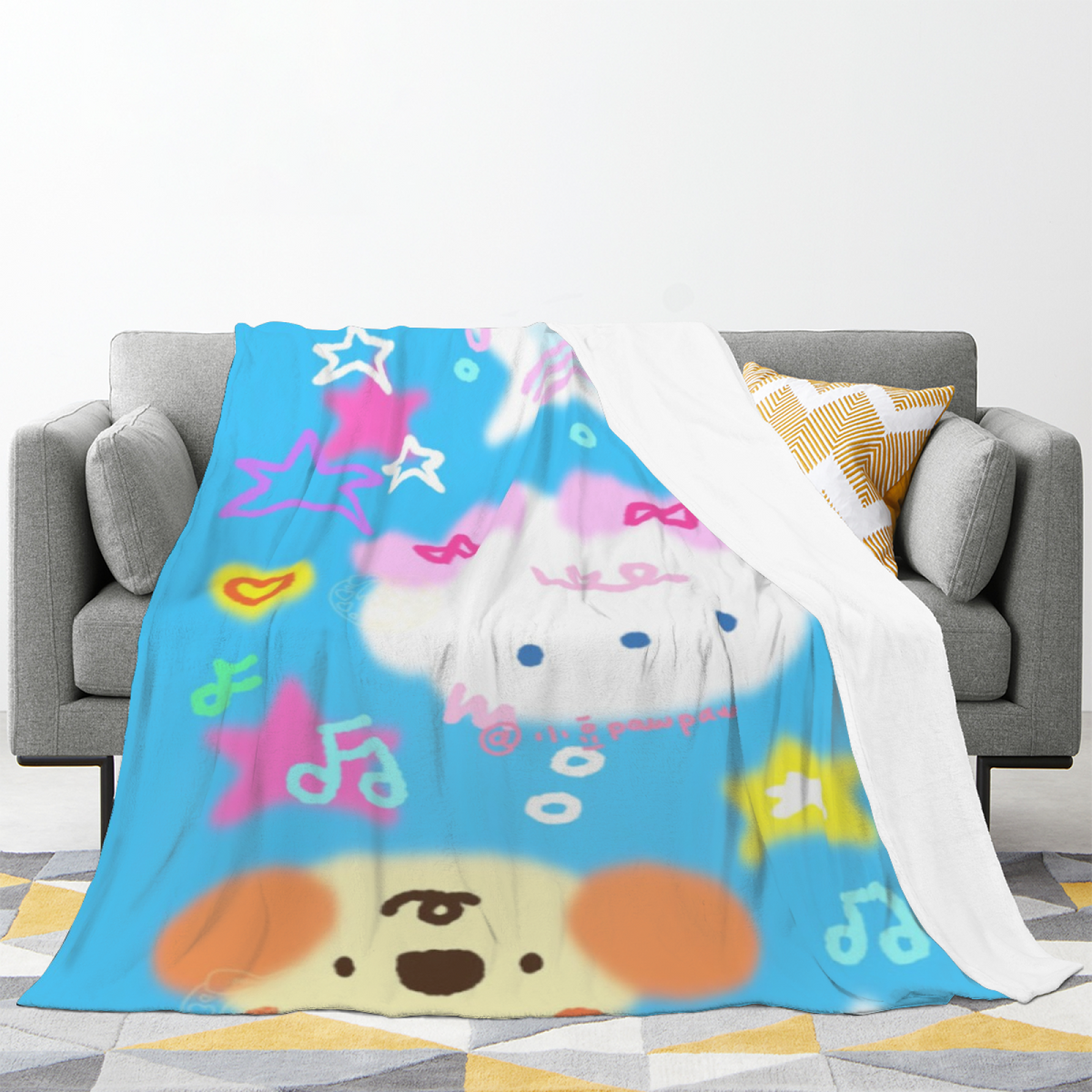 Cedar Drift Modern Pattern Plush Flannel Throw