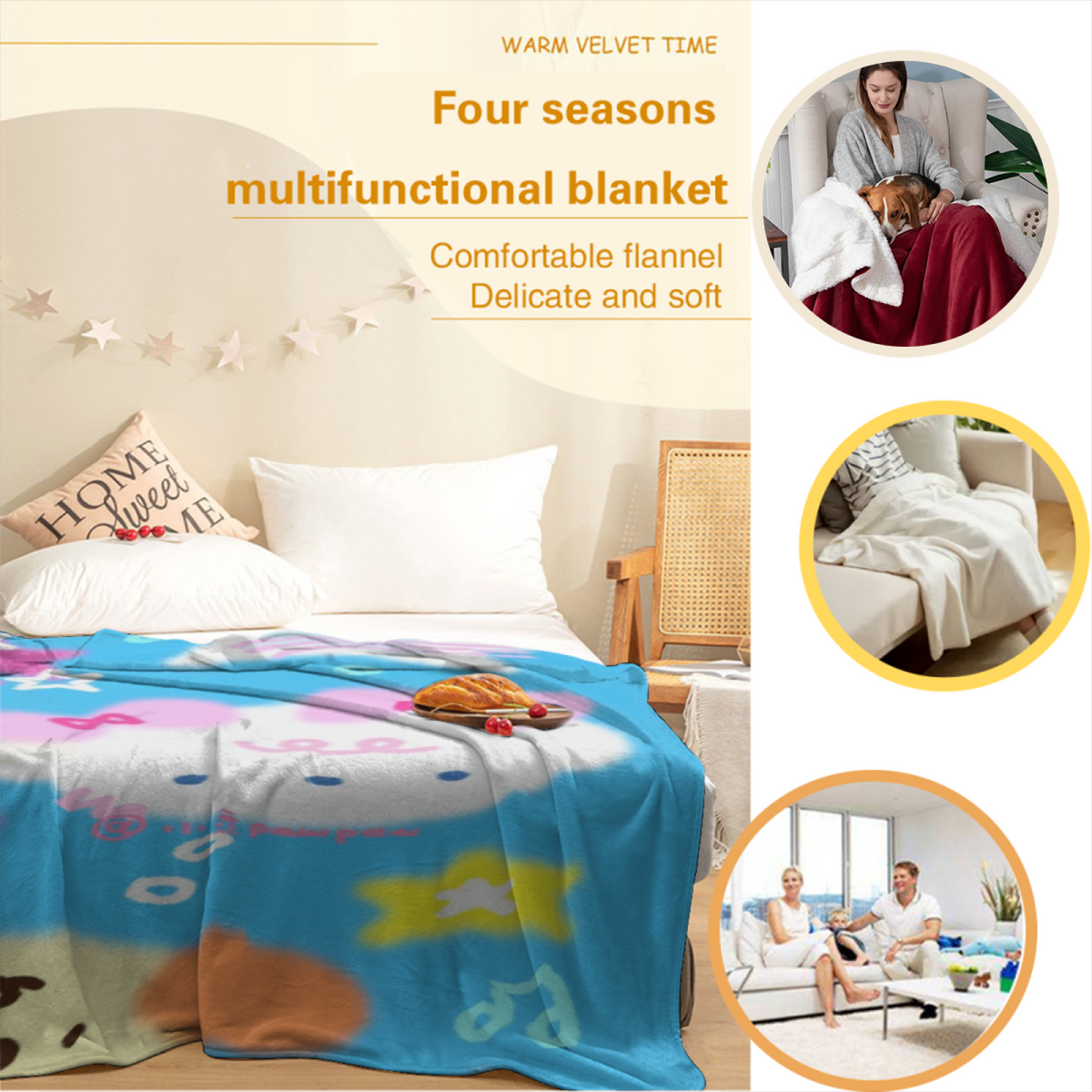 Cedar Drift Modern Pattern Plush Flannel Throw