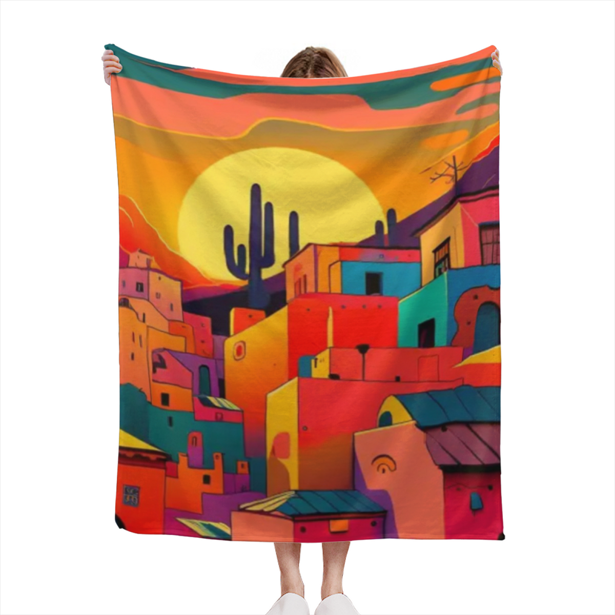 Tangerine Sonnet Home Accent Lightweight Flannel Throw ¨C Warm Coral