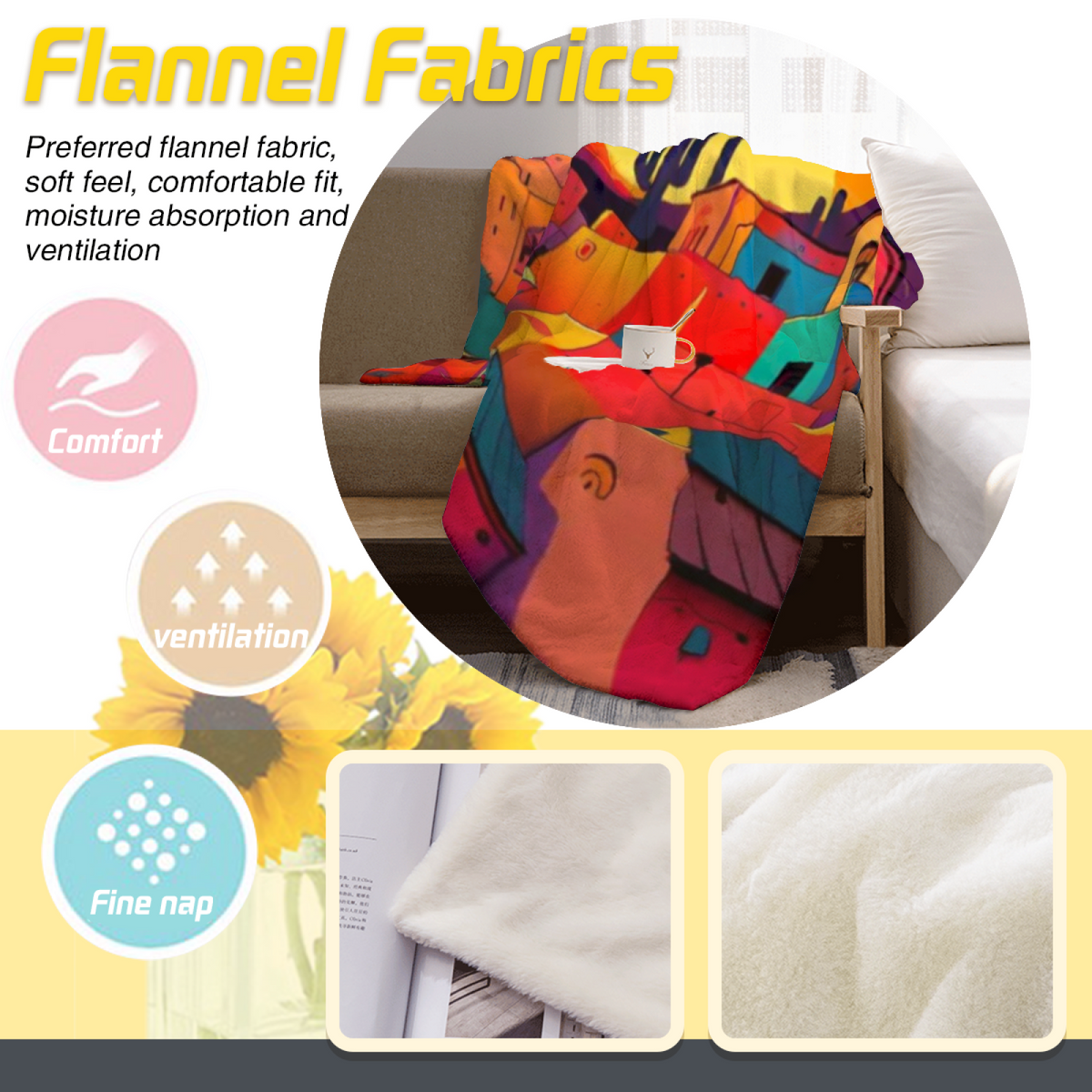 Tangerine Sonnet Home Accent Lightweight Flannel Throw ¨C Warm Coral