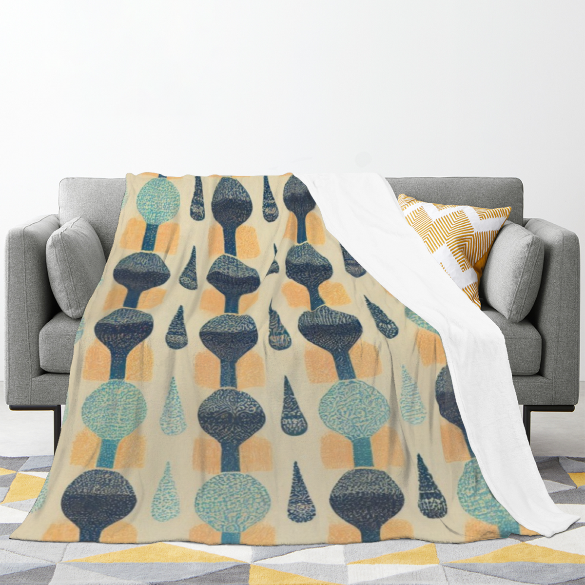 Cinnamon & Valley Playful Graphic All-Season Flannel Blanket
