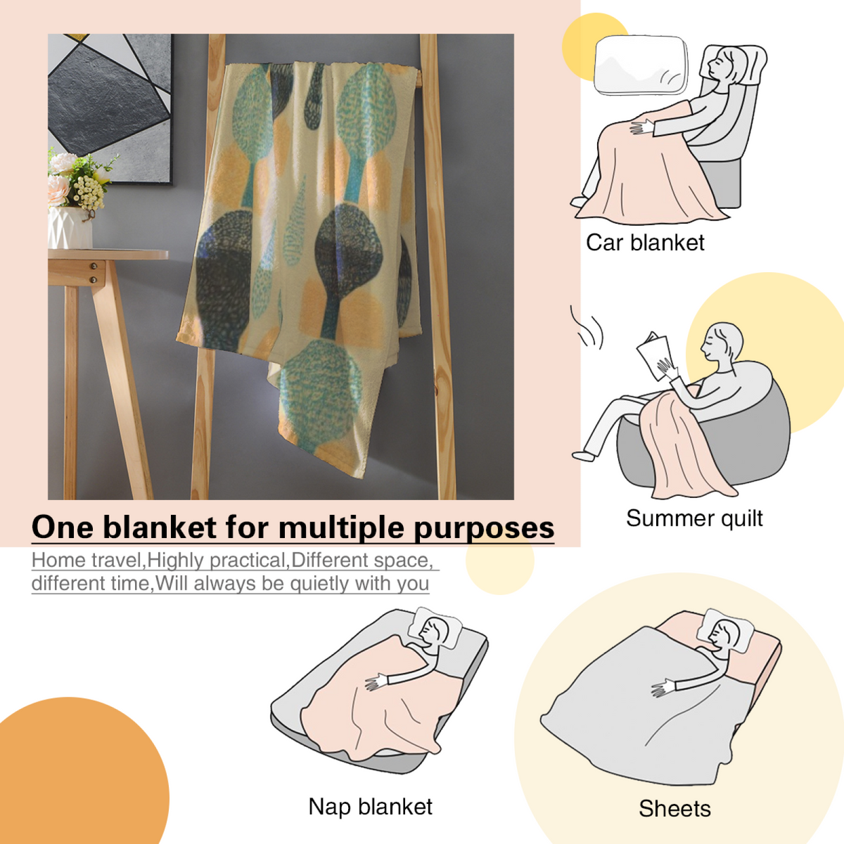 Cinnamon & Valley Playful Graphic All-Season Flannel Blanket