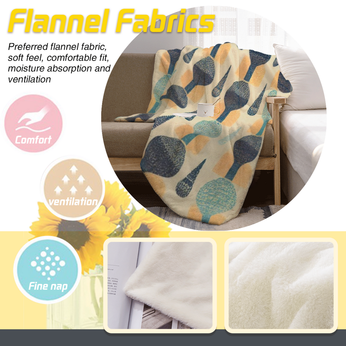 Cinnamon & Valley Playful Graphic All-Season Flannel Blanket