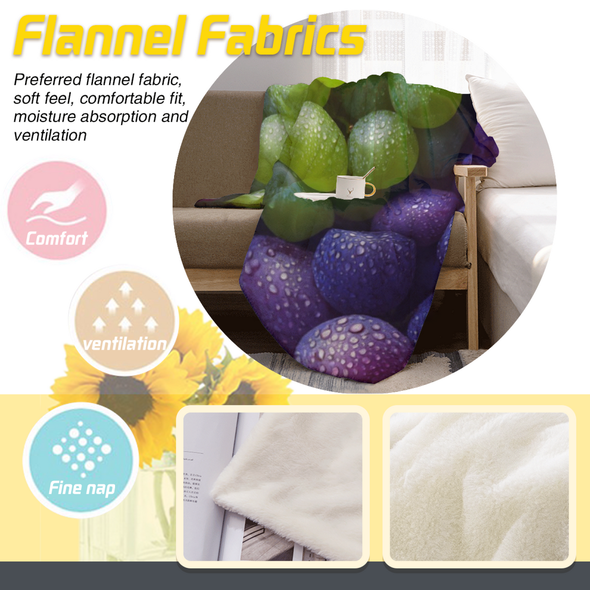 Eclectic Design Radiant Ripple Soft Neutral Flannel Sofa Throw