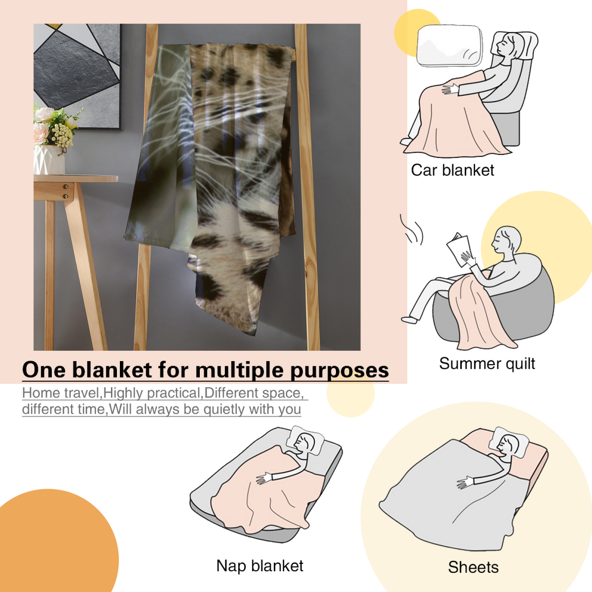 Sunwashed Tapestry Pastel Multicolor Modern Art Flannel Throw Blanket