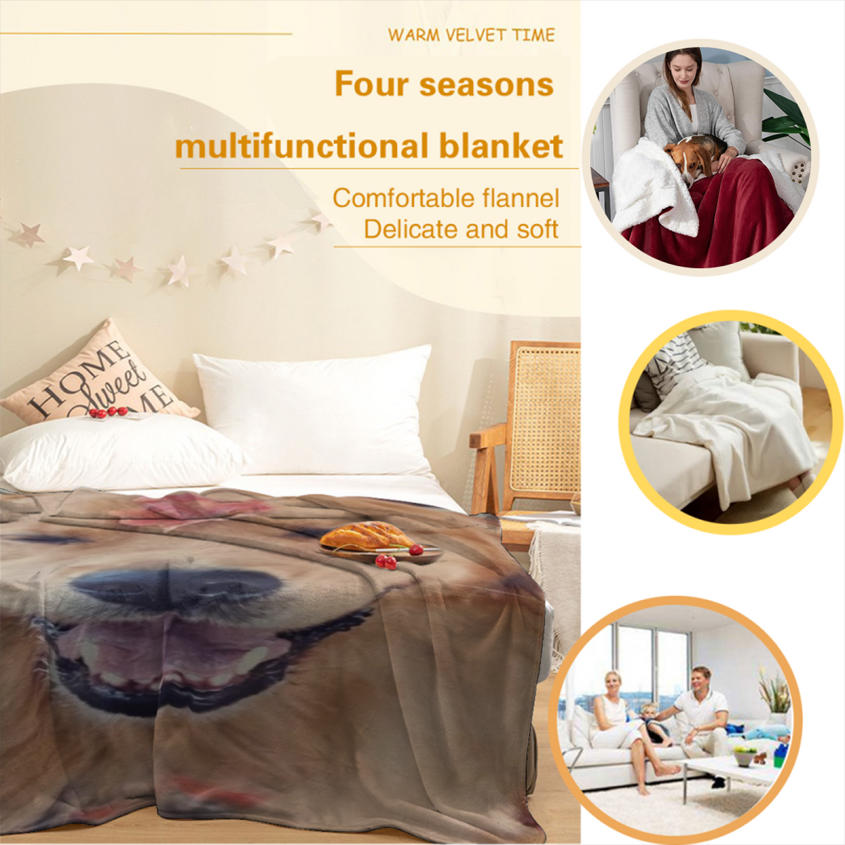 Modern Earthy Multicolor Cedar Story Lightweight Flannel Throw